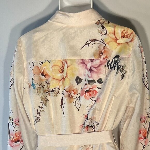 Anewsta NWT SZ 12 Floral print midi dress Feminine Dressy Coquette Romantic Chic - Picture 7 of 13